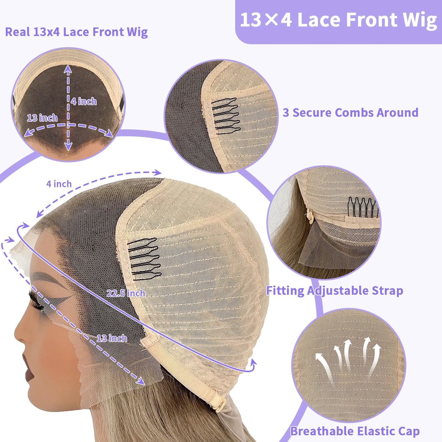Dune | Ombre Ash Blonde Deep Wave Lace Front Wig – 13x4 / 13x6 HD Transparent Lace | 190–210% Density | Brazilian Remy Hair | 20–32 Inch