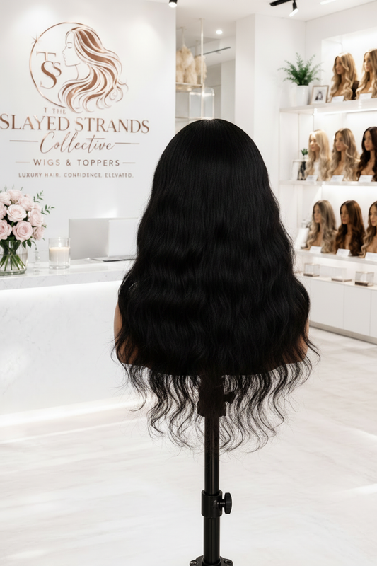 Raven | Long Loose Wave Synthetic Lace Front Wig – 26 Inch | Black | 150% Density