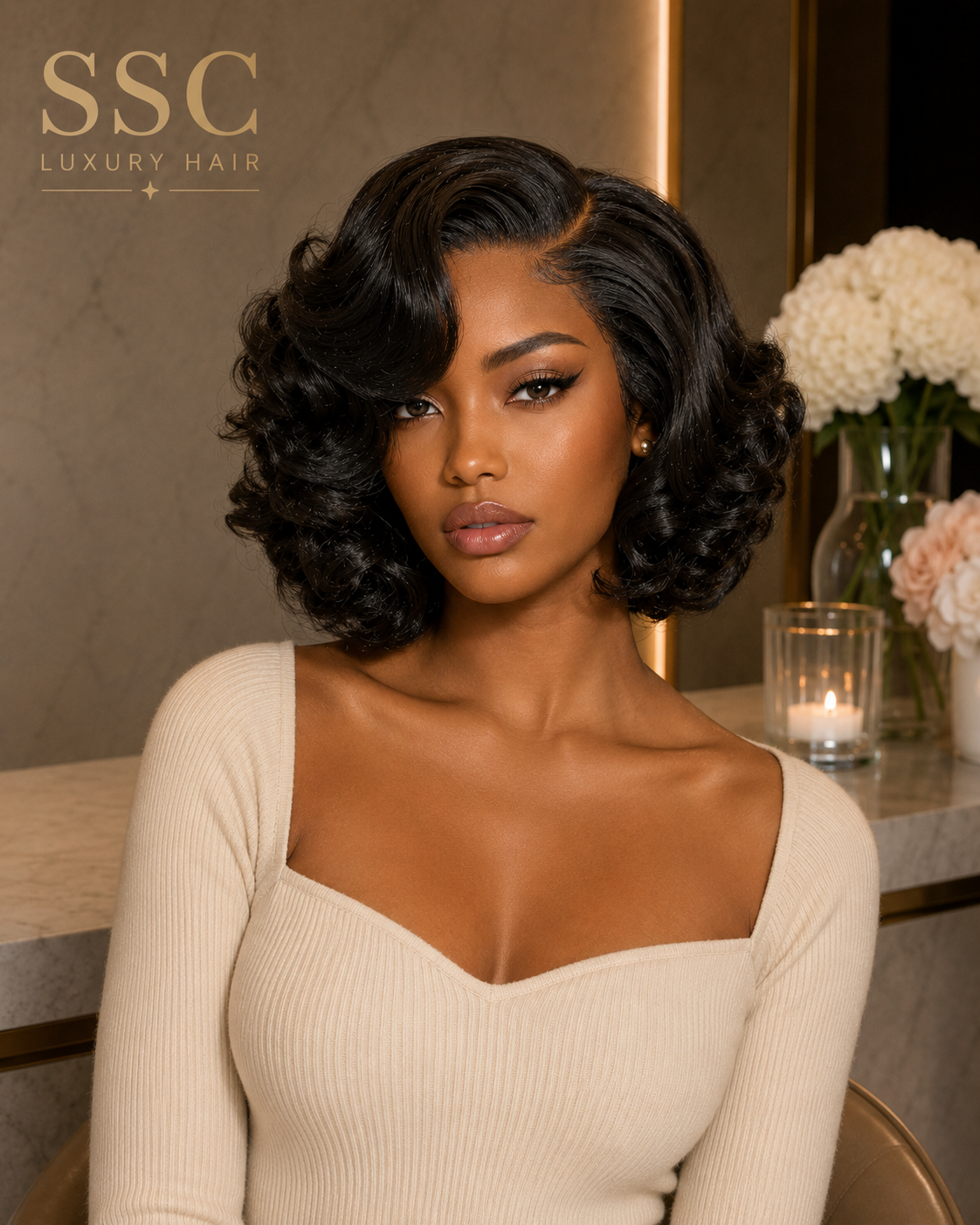 Bebe | Egg Curly 4x4 Lace Closure Bob Wig – 100% Human Hair | 350% Density