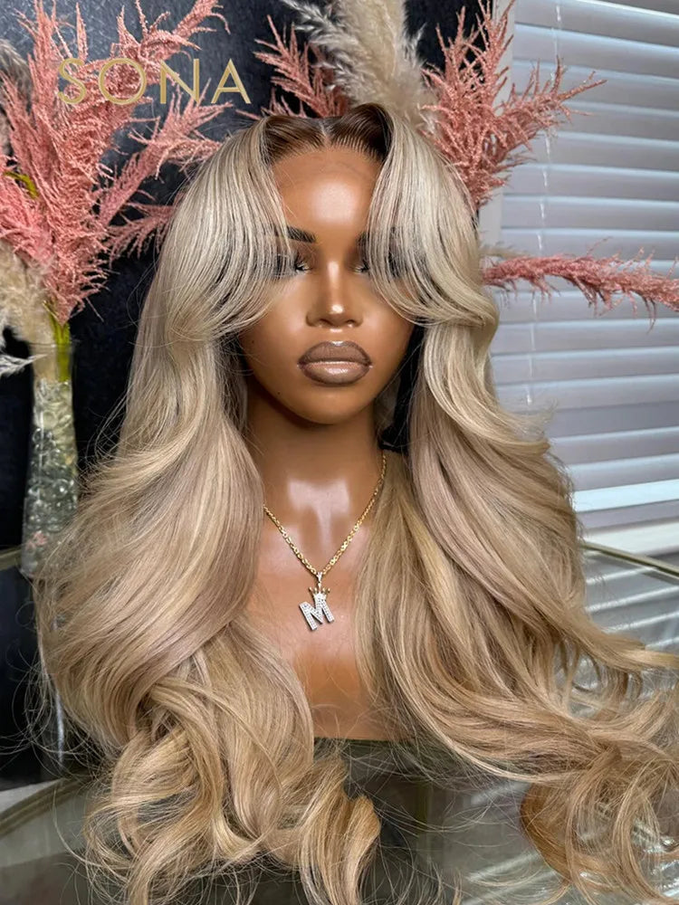 Ombre Ash Honey Blonde 13x6 HD Lace Front Wig