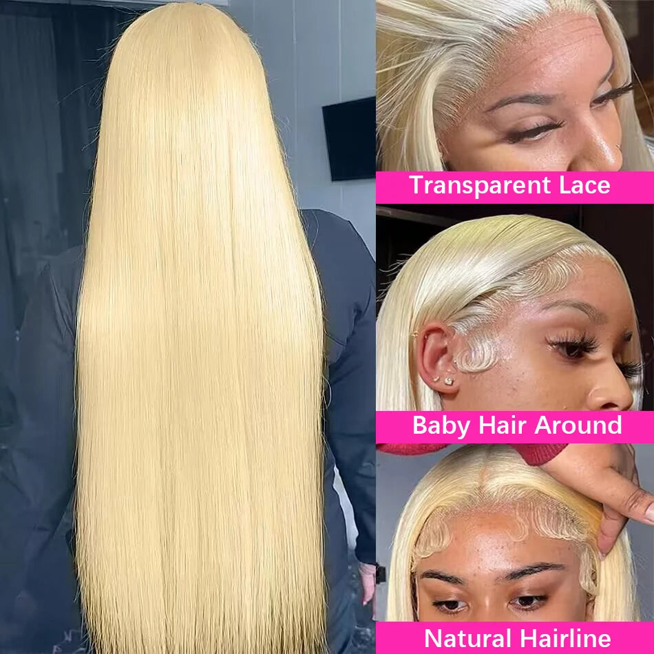 613 Honey Blonde Straight 13x6 HD Lace Front Wig 200%