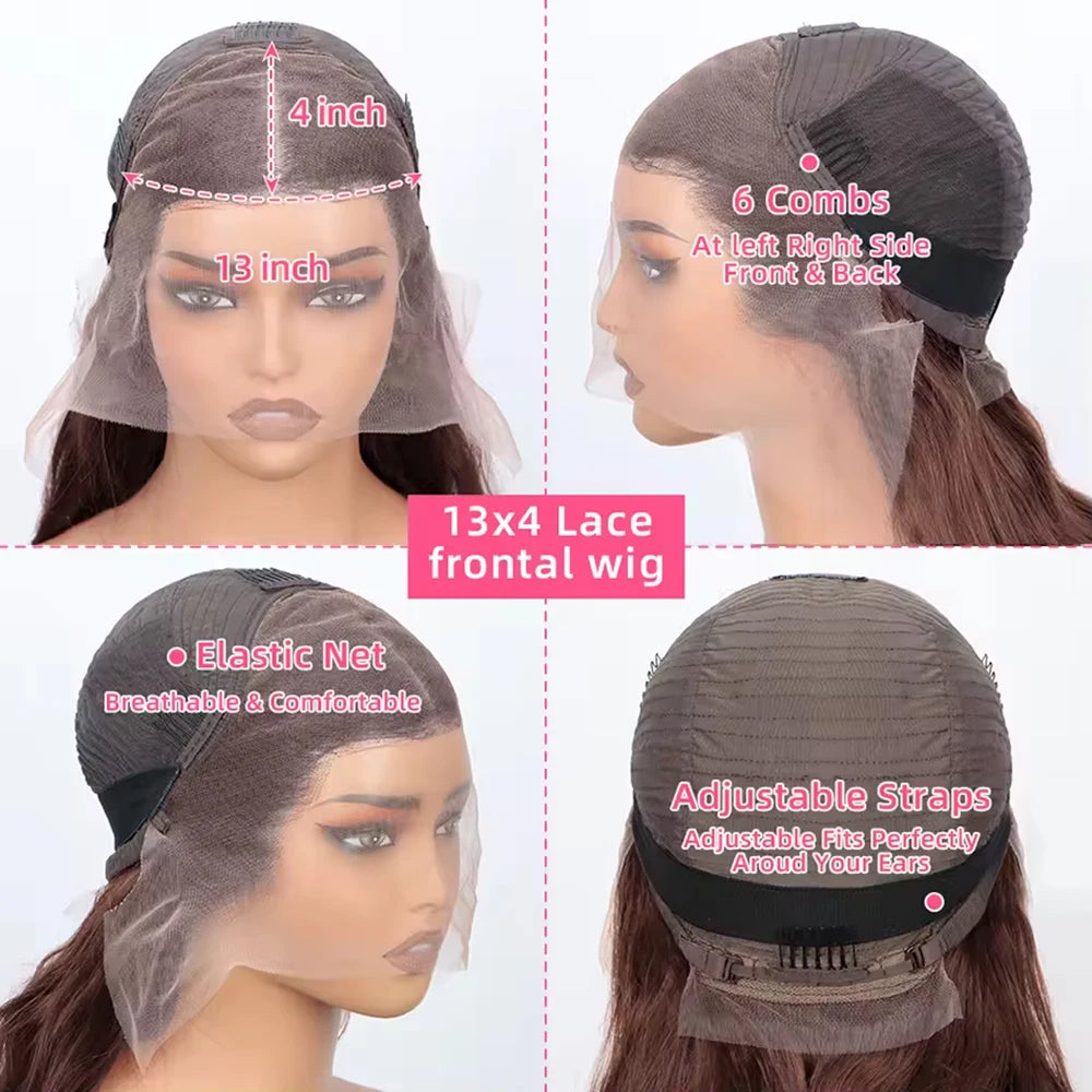 Chocolate Brown Body Wave 13x4 HD Lace Front Wig