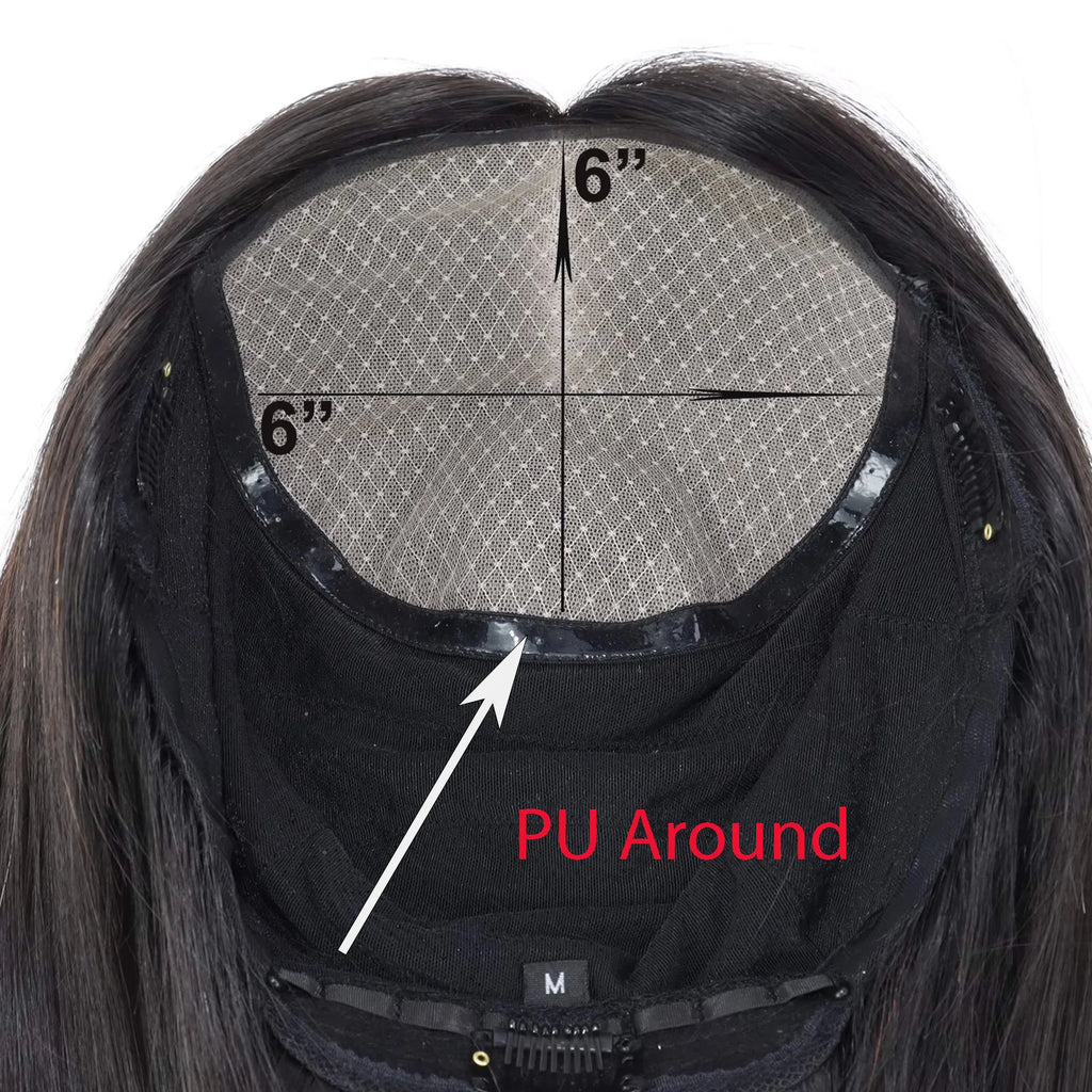 Silk Top 6x6 PU Front Remy European Straight Wig