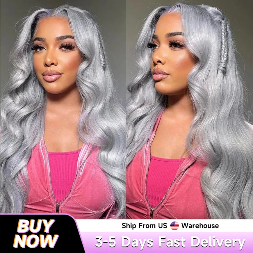 Silver Grey Vietnamese Body Wave 13x6 HD Lace Wig