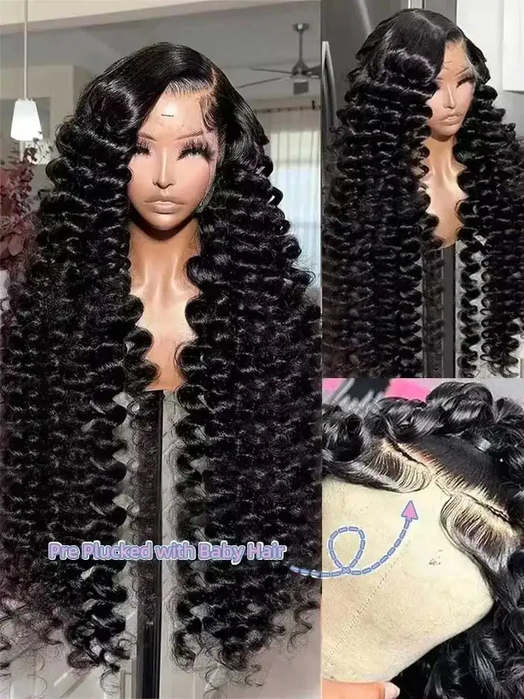 HD Loose Deep Wave Lace Front Wig – 40/42 Inch | 250% Density Brazilian Hair