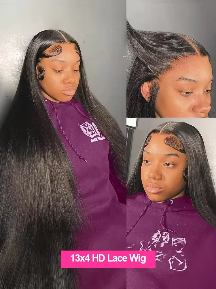 Bone Straight Glueless Lace Front Wig 30/40 Inch – 250% Density