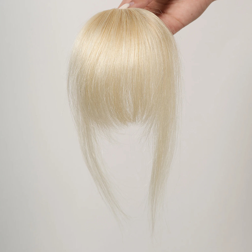 Platinum Blonde Air Fringe Bangs Clip-In – 4.5 Inch | 100% Remy Human Hair
