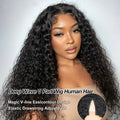 Curly V Part Wig – 210% Density | Glueless Brazilian Virgin Human Hair
