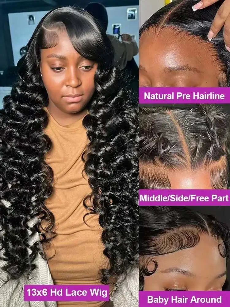 HD Loose Deep Wave Lace Front Wig – 40/42 Inch | 250% Density Brazilian Hair