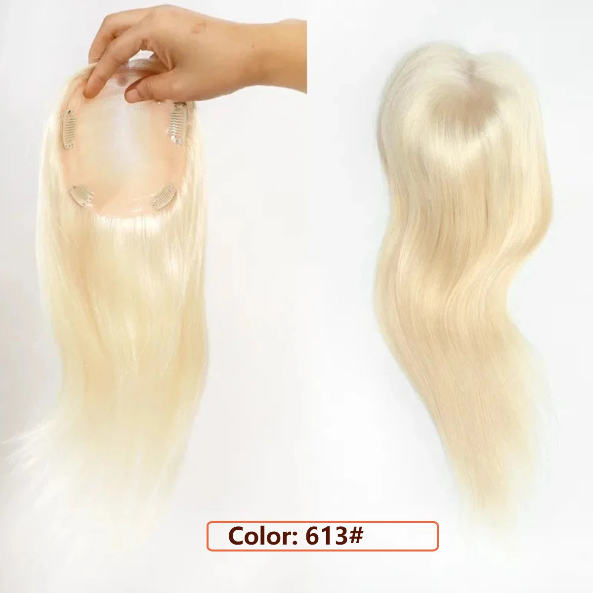Human Hair Topper – Mono Base Clip-In for Thinning Hair