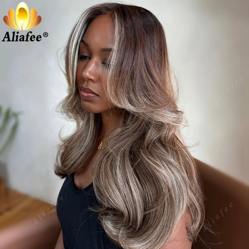 Balayage Blonde Highlight Body Wave 13x6 HD Lace Front Wig