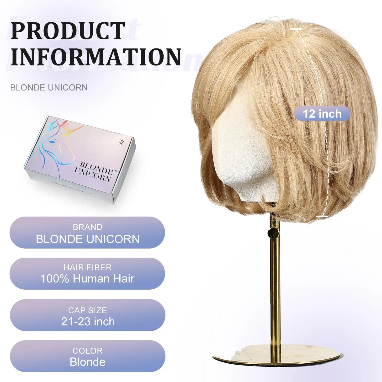 Blonde Body Wave Short Bob Lace Front Wig with Bangs – Remy Hair