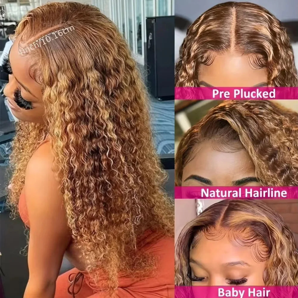 Highlight Deep Wave 13x4 HD Lace Front Wig – Glueless 5x5