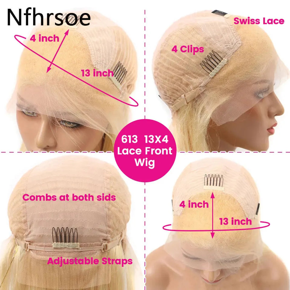 White Straight Short Bob 13x4 HD Lace Front Wig 180% – Human Hair