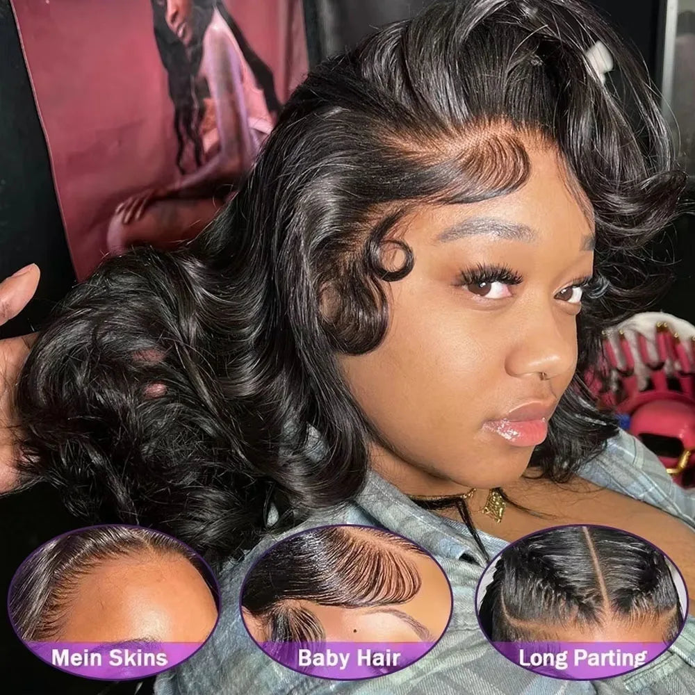 Body Wave Bob Glueless Wig – 220% Density | Ready To Wear 13x4 HD Lace Front