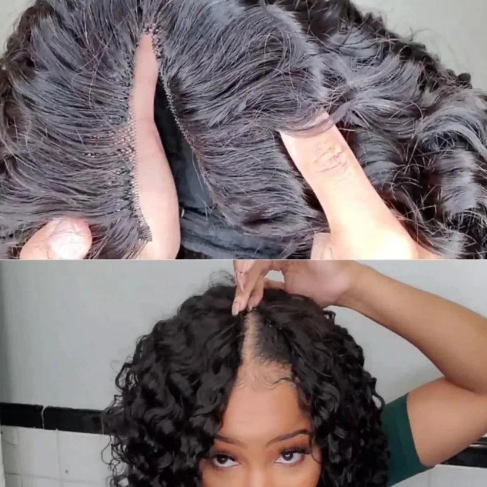 Curly V Part Wig – 210% Density | Glueless Brazilian Virgin Human Hair
