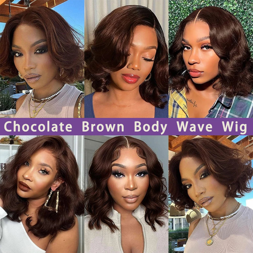 Chocolate Brown Body Wave 13x4 HD Lace Front Wig
