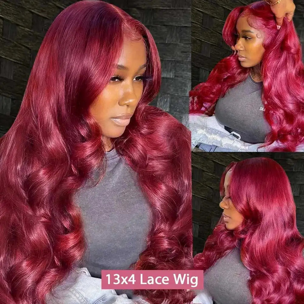 99J Burgundy Body Wave 13x4 HD Lace Front Wig – 30 Inch