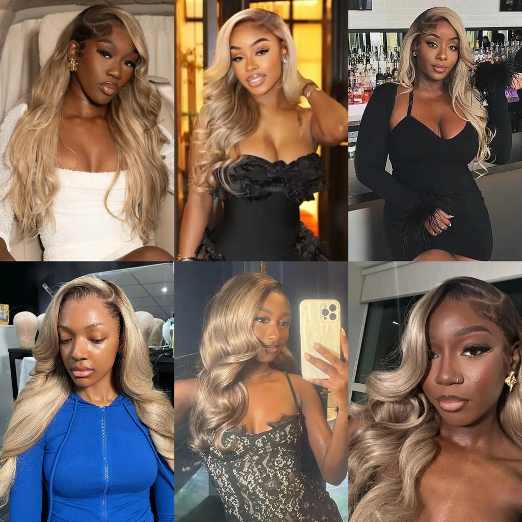 Ombre Ash Blonde Body Wave 13x6 HD Lace Front Wig