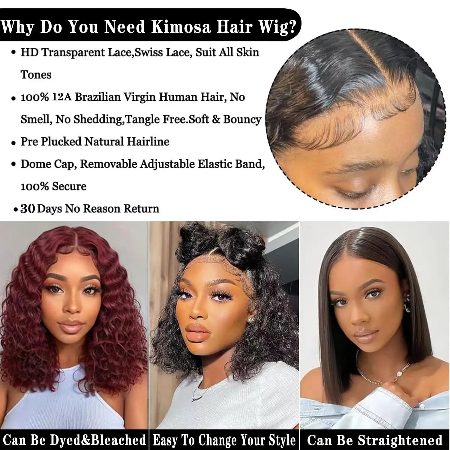 Deep Wave Bob Wig – 200% Density | 13x4 Invisible Lace Front | 100% Brazilian Virgin Hair