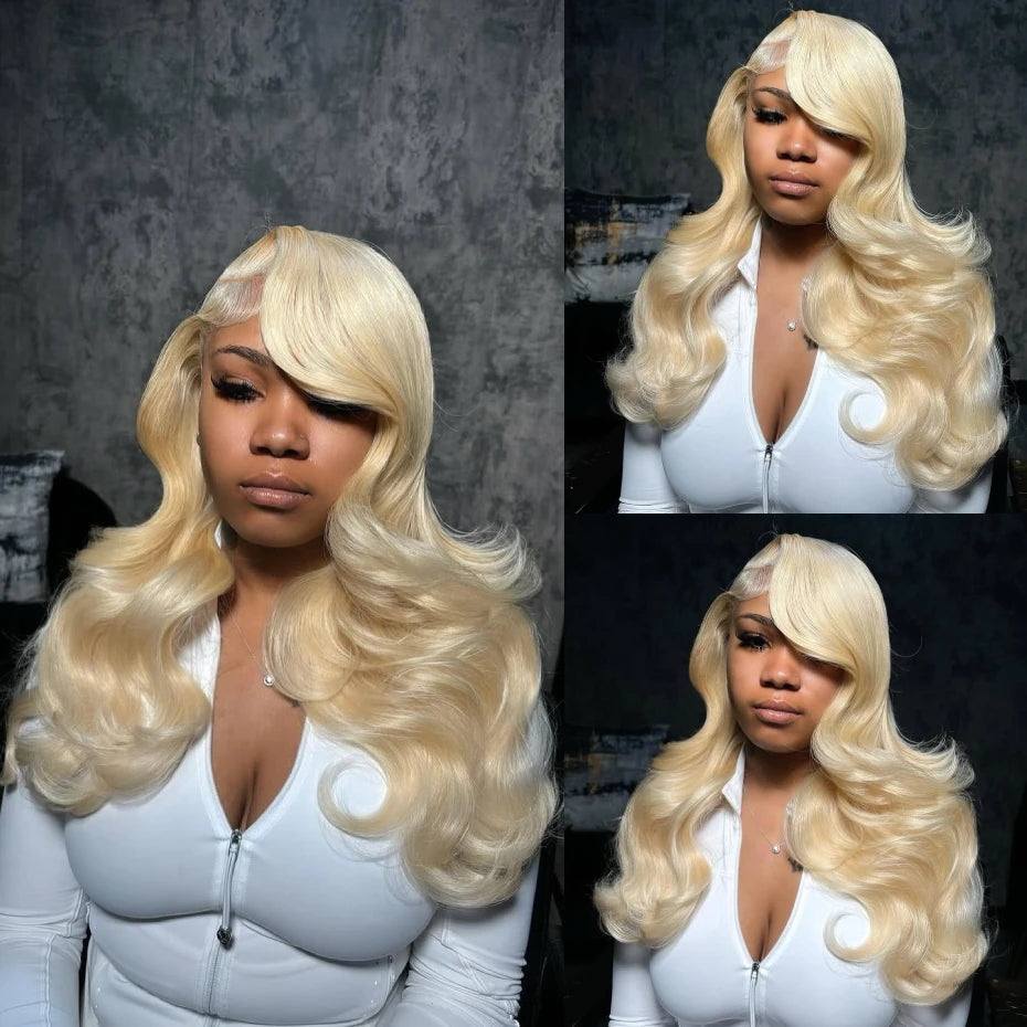 Cyan Blue / Light Green Body Wave 13x6 Lace Front Wig