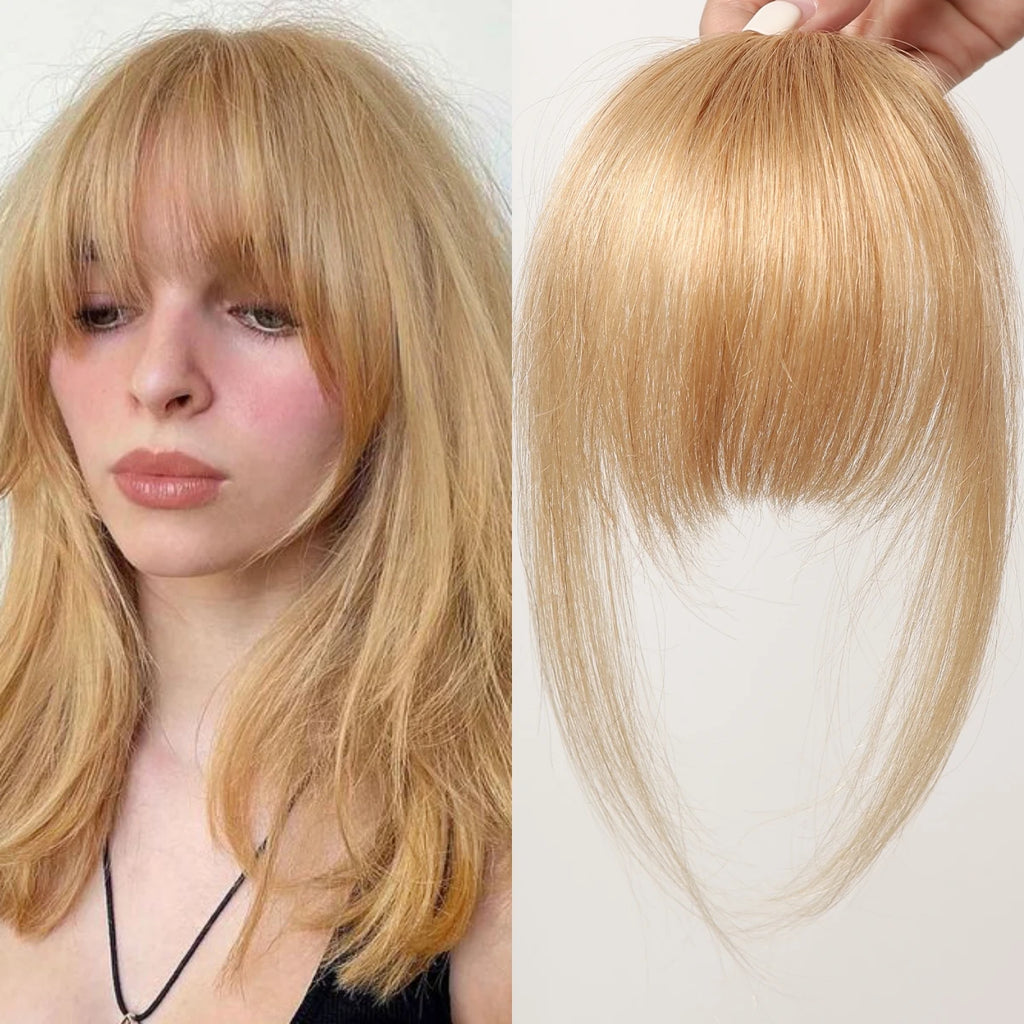 Platinum Blonde Air Fringe Bangs Clip-In – 4.5 Inch | 100% Remy Human Hair