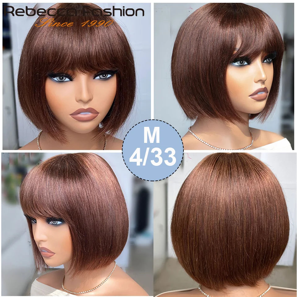 Straight Bob Lace Wig with Bangs