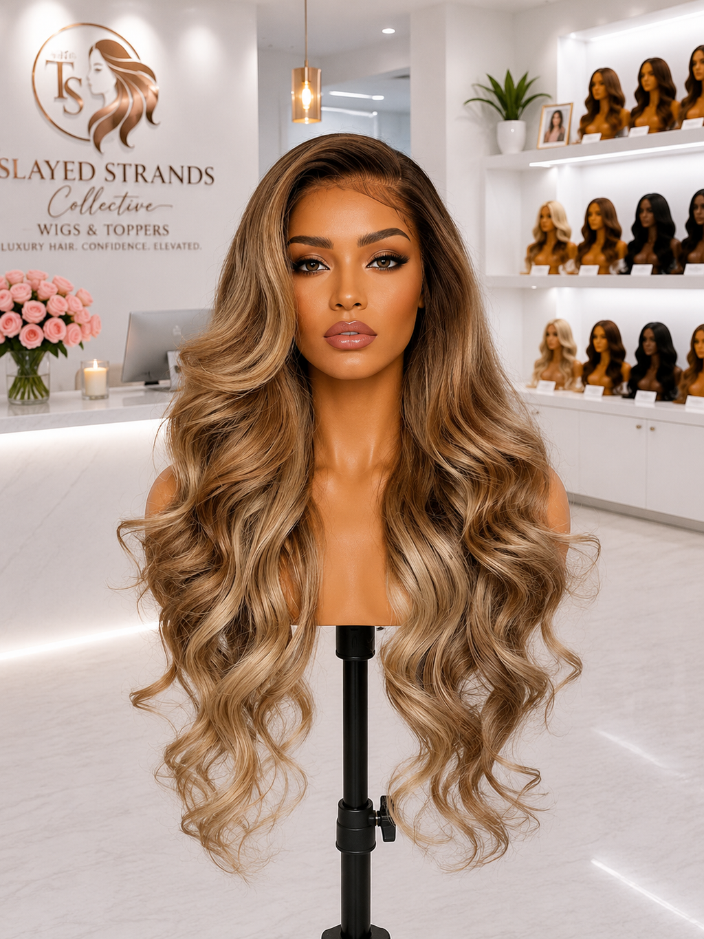 Aurore | Ombre Ash Blonde Body Wave Lace Front Wig – 13x4 / 13x6 HD Lace | 100% Brazilian Remy Human Hair | 150% & 180% Density