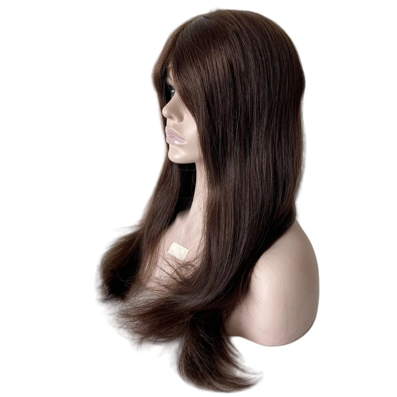 Brown Silk Top Full Lace Medical Wig – Chinese Virgin Hair 150%