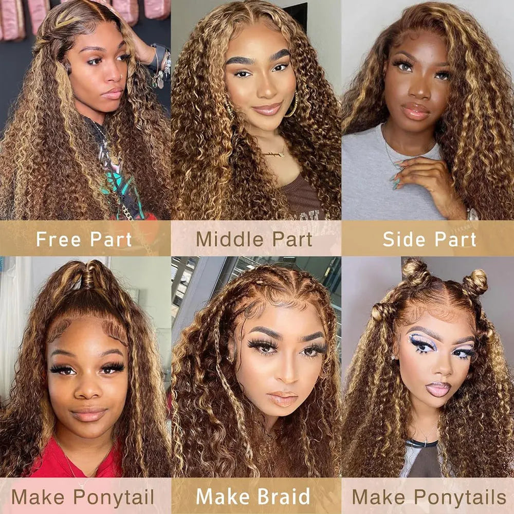 Highlight Deep Wave 13x4 HD Lace Front Wig – Glueless 5x5
