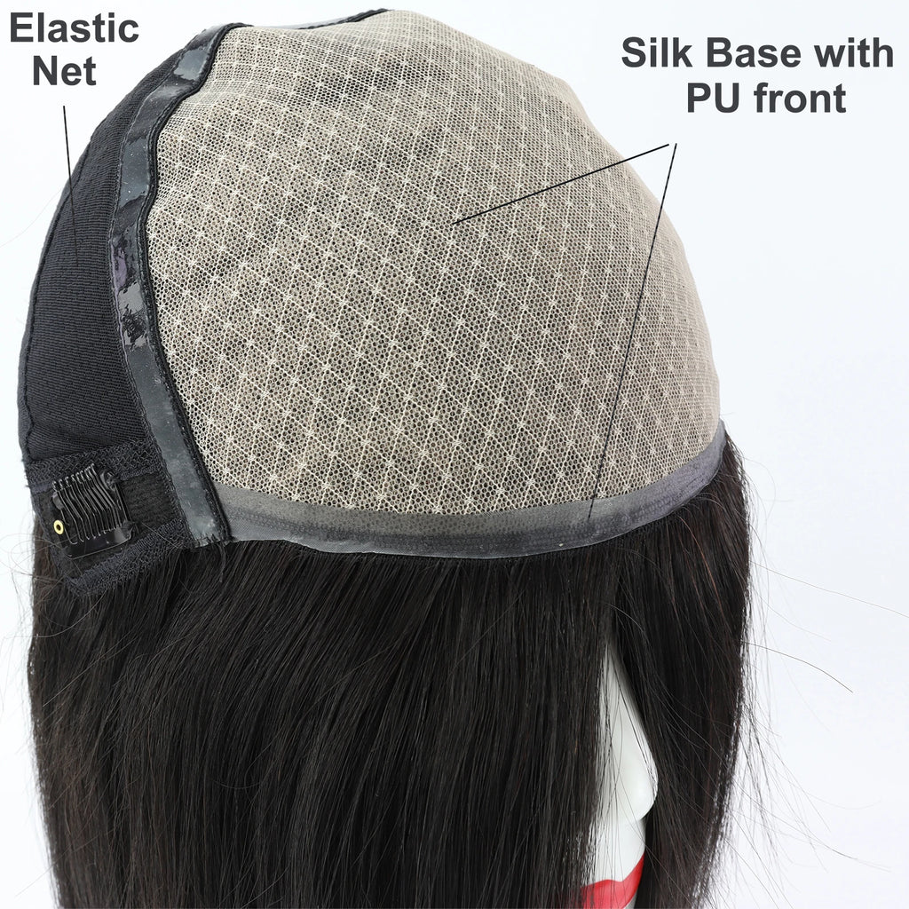 Silk Top 6x6 PU Front Remy European Straight Wig