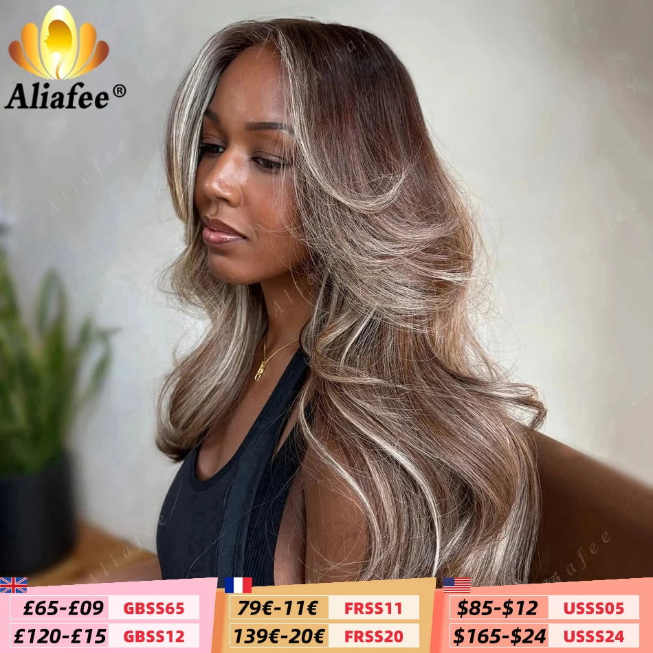 Balayage Blonde Highlight Body Wave 13x6 HD Lace Front Wig