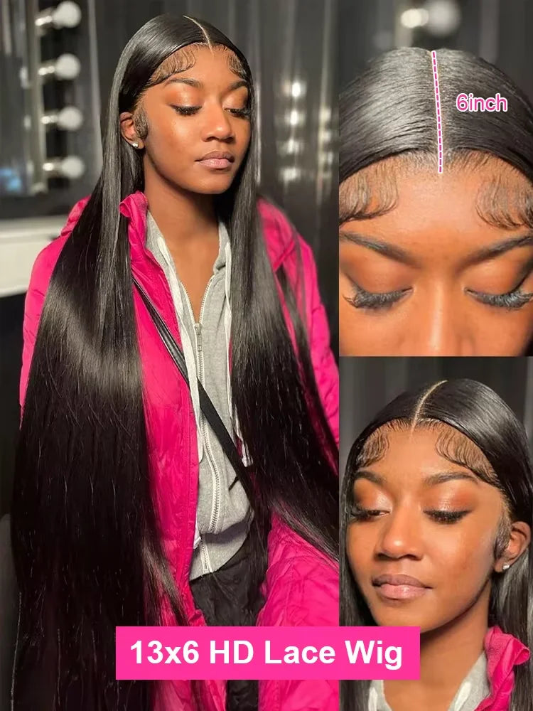 Bone Straight Glueless Lace Front Wig 30/40 Inch – 250% Density