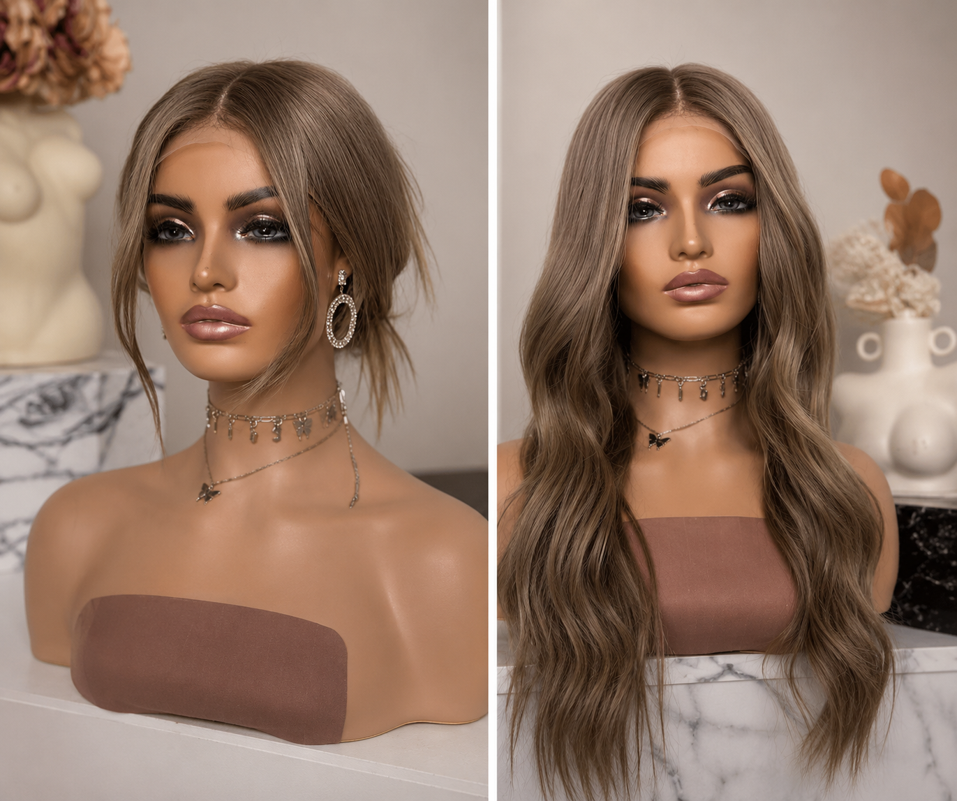 Carrie | Loose Wave Wig – Dark Ash Brown | Transparent Lace Front | Virgin Human Hair | 160–190% Density | 16–30 Inch