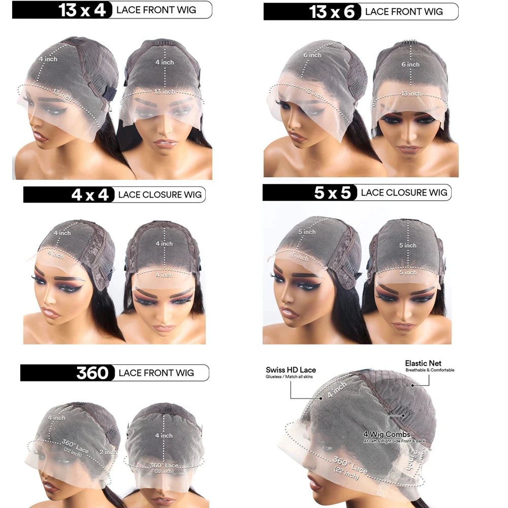 Bone Straight 360 Full Lace Wig 30/40 Inch – Brazilian Hair