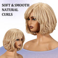 Blonde Body Wave Short Bob Lace Front Wig with Bangs – Remy Hair