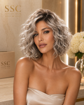 Sterling | Silver Grey Short Curly Layered Synthetic Wig