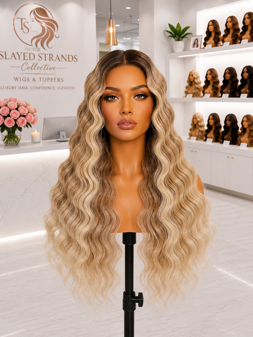 Briar | Body Wave Lace Part Synthetic Wig – Brown Ombre | 150% Density | 28 Inch