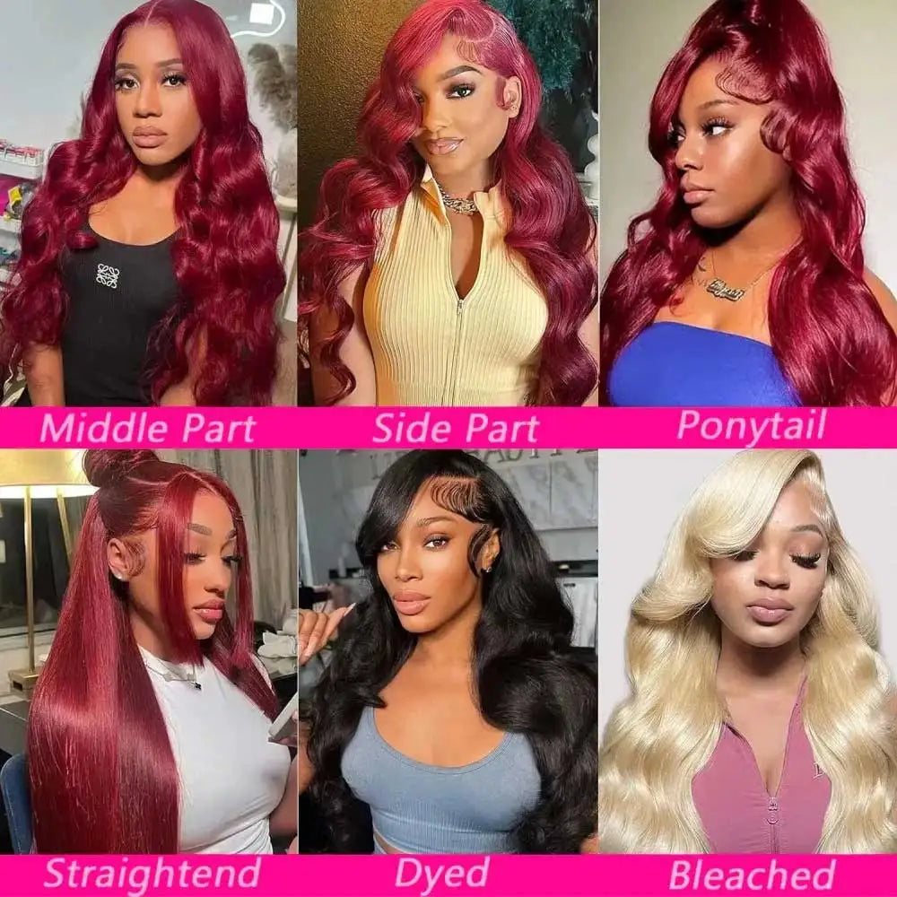 99J Burgundy Body Wave 13x4 HD Lace Front Wig – 30 Inch