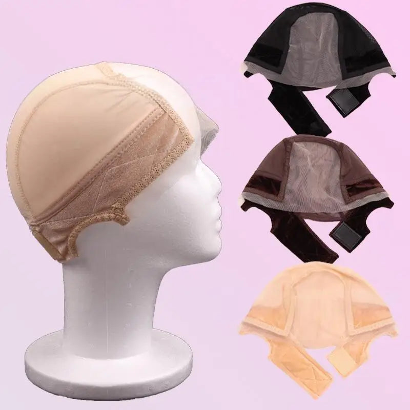 Stretch Velvet Wig Headband Lace Mesh Cap
