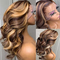 Honey Blonde Highlight Ombre Body Wave 13x6 HD Lace Front Wig