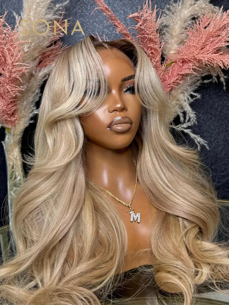 Ombre Ash Honey Blonde 13x6 HD Lace Front Wig