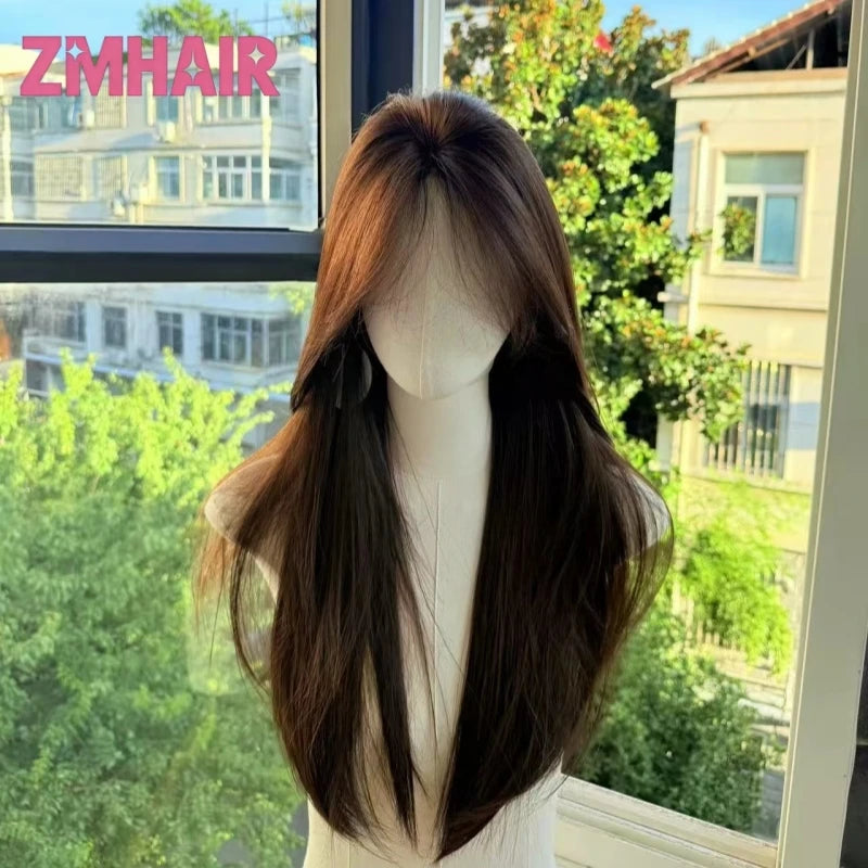 Silk Base Wig – Dark Brown European Virgin Hair with PU Front
