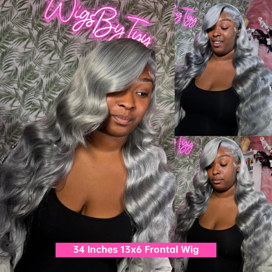 Silver Grey Vietnamese Body Wave 13x6 HD Lace Wig