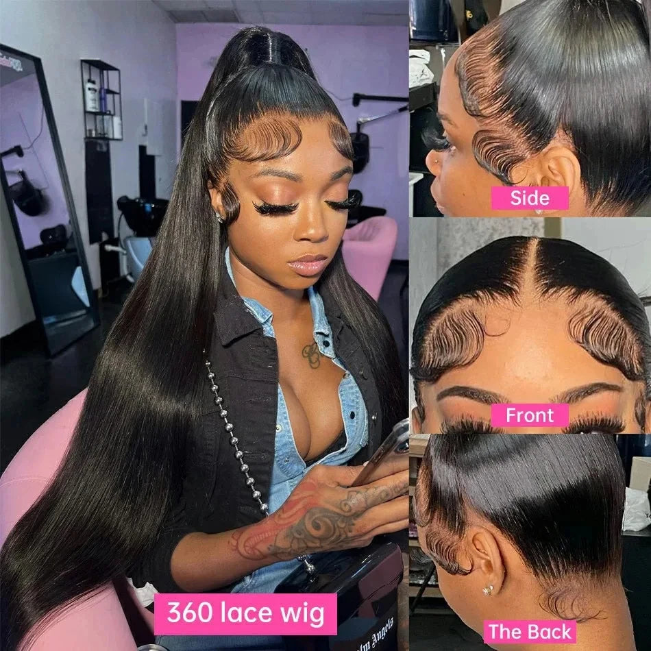 Bone Straight 360 Full Lace Wig 30/40 Inch – Brazilian Hair