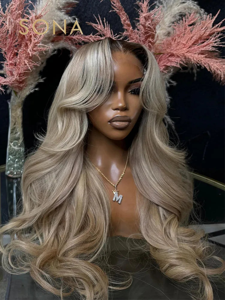 Ombre Ash Honey Blonde 13x6 HD Lace Front Wig