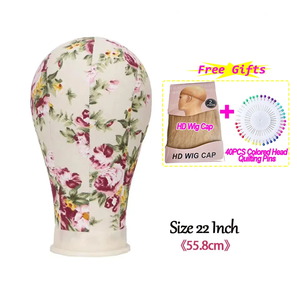 Soft Canvas Wig Head with Tripod Stand – 22 Inch | Adjustable Wig Styling Stand