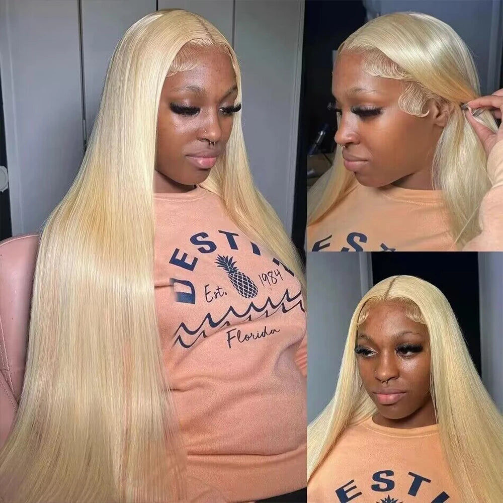 613 Honey Blonde Straight 13x6 HD Lace Front Wig 200%