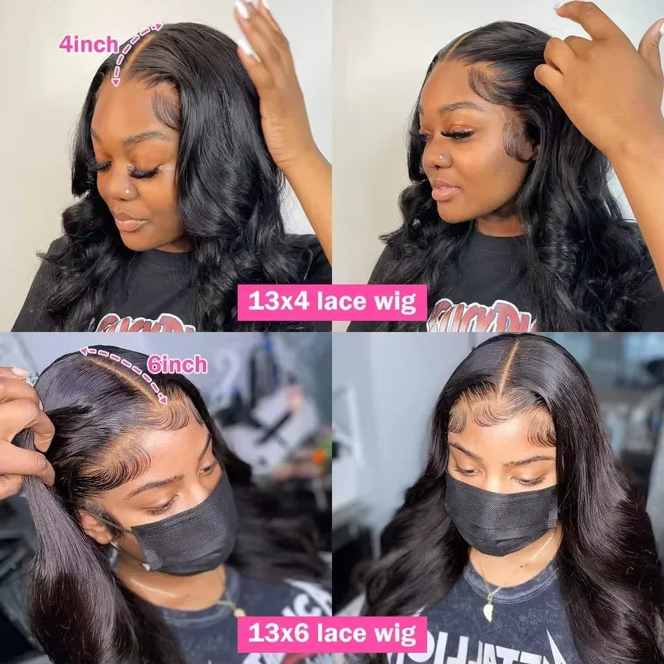 300% Density 13x6 Lace Frontal Wigs Body Wave Human Hair 30 32 Inches Brazilian 13x4 Lace Front Human Hair Wig For Women