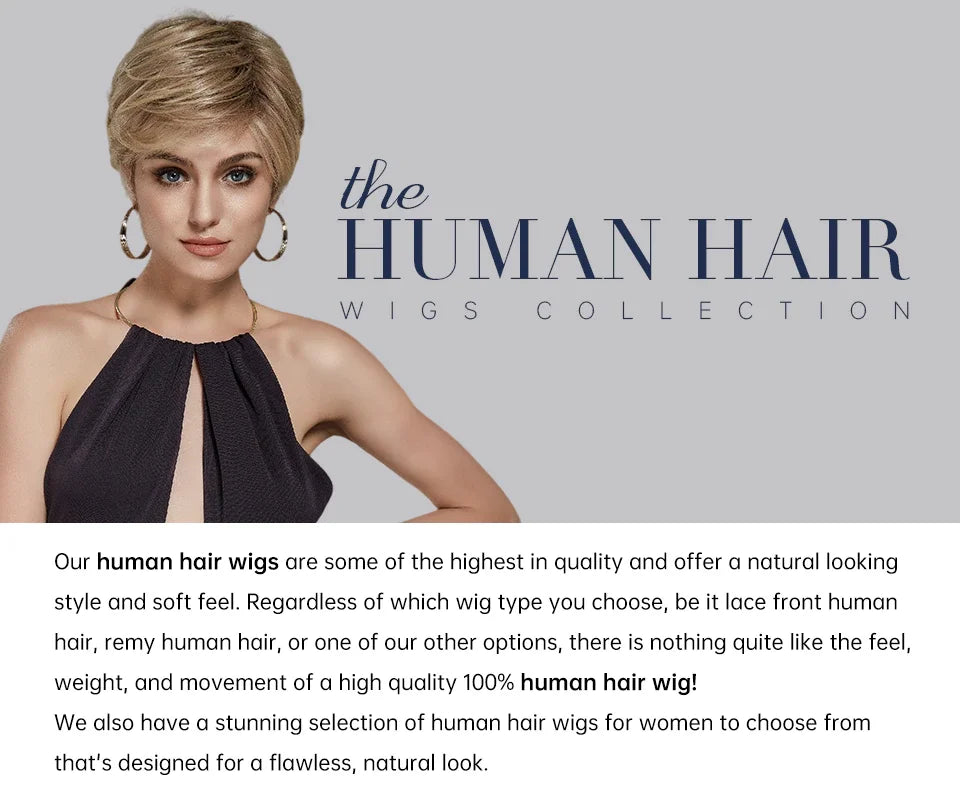 Dusk | Short Layered Wavy Bob Remy Human Hair Wig with Bangs – Blonde Highlights & Dark Roots | 12 Inch